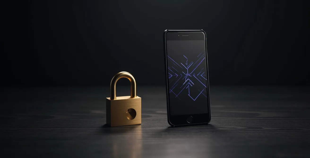 Métaphore visuelle de la double sécurité avec une serrure physique et un code numérique