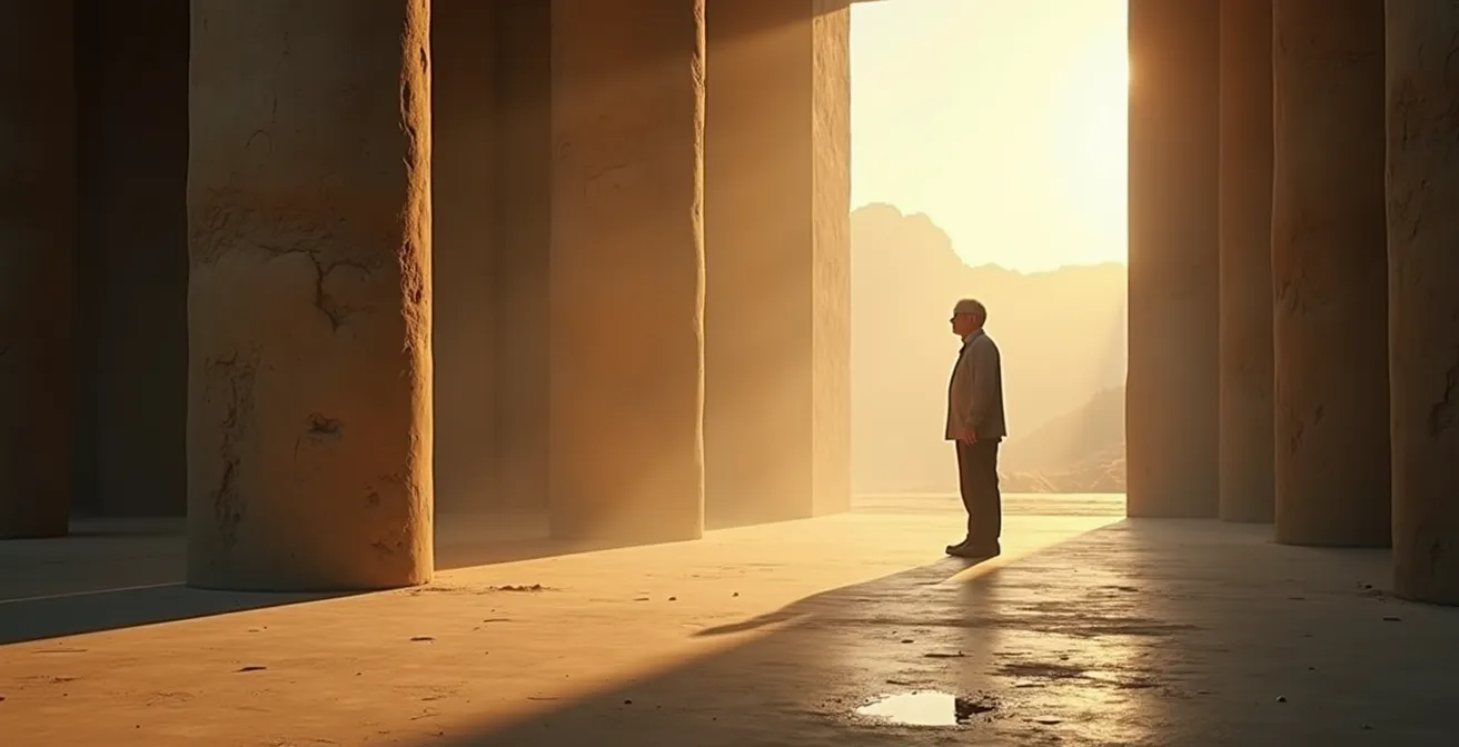 Composition minimaliste montrant l'impact du temps sur les finances des seniors