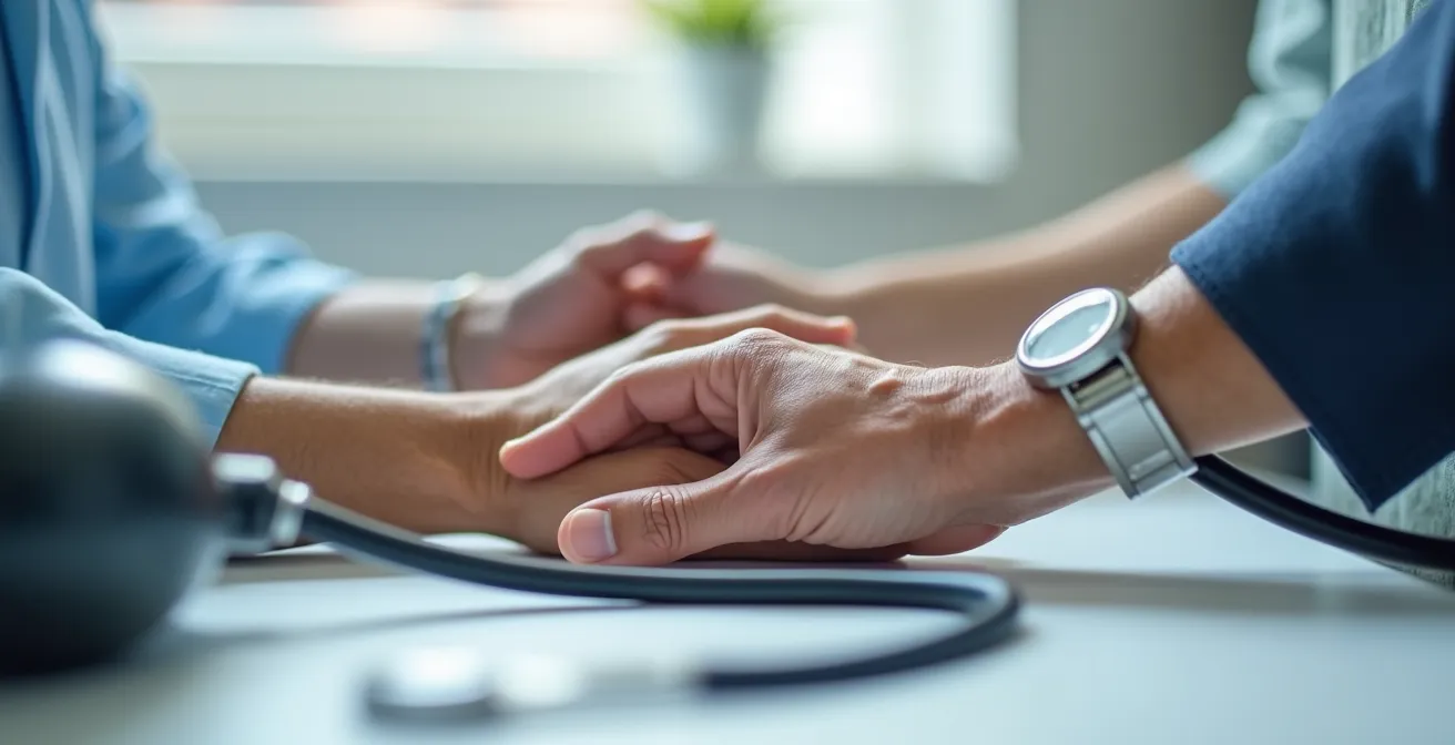 Senior consultant une équipe médicale multidisciplinaire dans un cabinet médical moderne