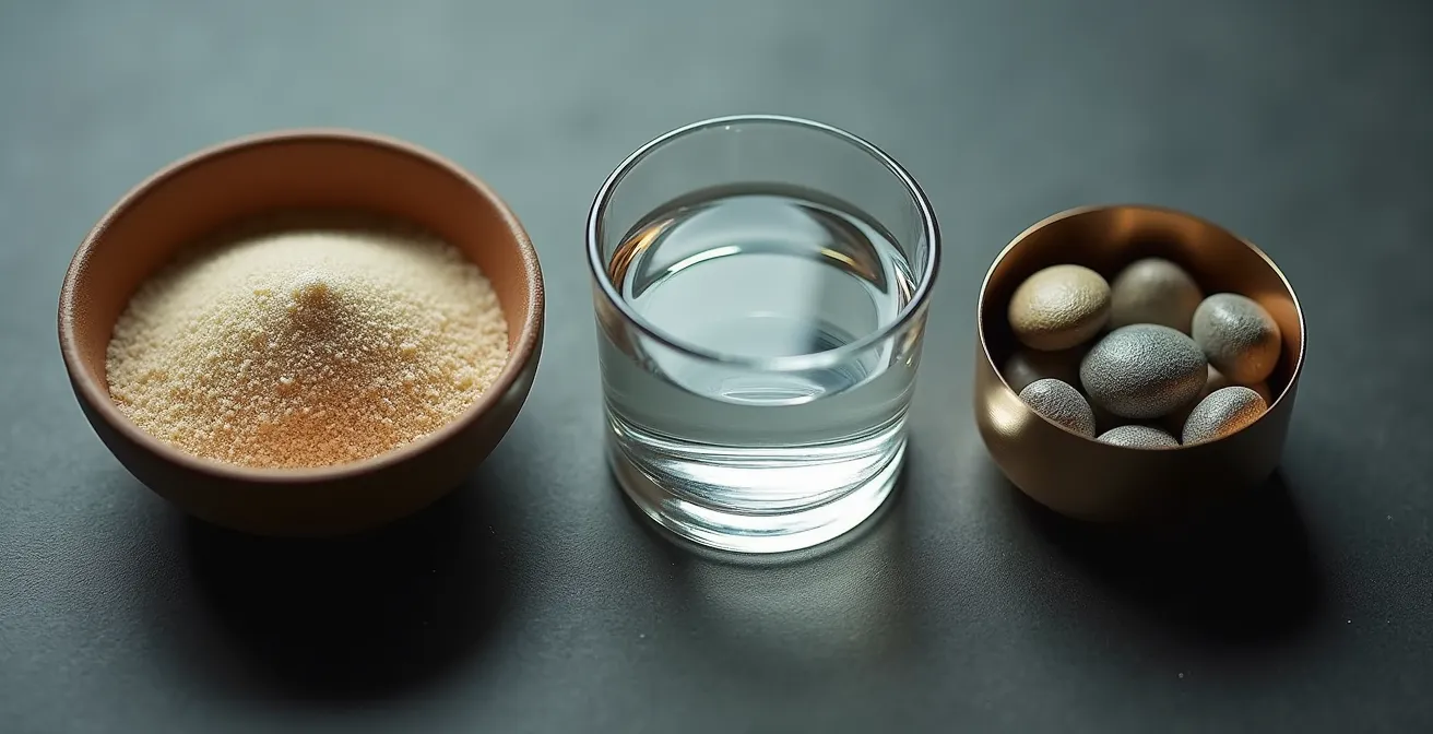 Vue macro de trois récipients symbolisant les trois niveaux de risque d'investissement